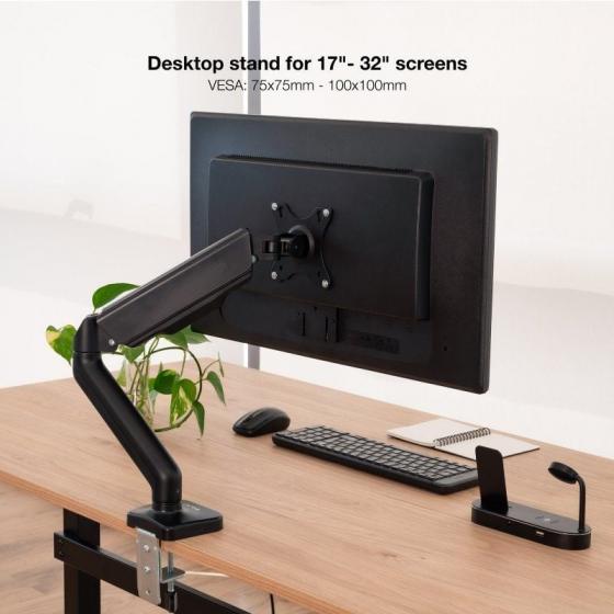 Soporte de Mesa para Monitor TooQ DB5032TNR-B/ Giratorio/ Inclinable/ hasta 9kg