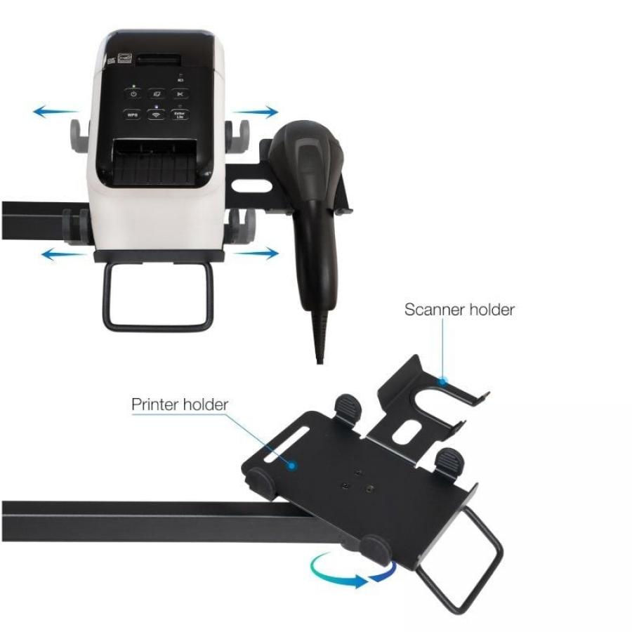 Soporte de Mesa para 2 Monitores, TPV, Impresora, Términal y Lector TooQ TQPM0002/ Giratorio/ Inclinable/ hasta 9kg