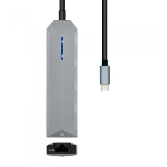 Docking USB Tipo-C Aisens ASUC-5P003-GR/ 1xHDMI 4K/ 2xUSB/ 1xRJ45/ 1xUSB Tipo-C PD/ Gris
