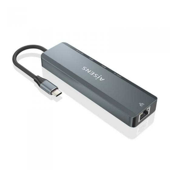 Docking USB Tipo-C Aisens ASUC-5P011-GR/ 1xHDMI 4K/ 2xUSB/ 1xRJ45/ 1xUSB Tipo-C/ 1xUSB Tipo-C PD/ Gris
