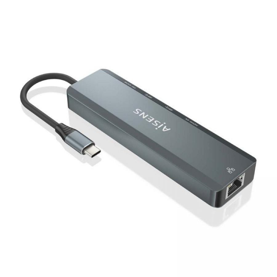 Docking USB Tipo-C Aisens ASUC-5P011-GR/ 1xHDMI 4K/ 2xUSB/ 1xRJ45/ 1xUSB Tipo-C/ 1xUSB Tipo-C PD/ Gris
