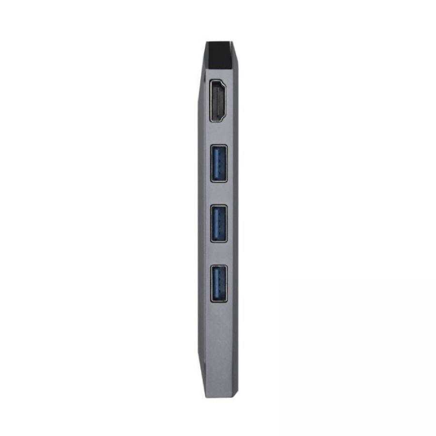 Docking USB Tipo-C Aisens ASUC-8P004-GR/ 1xHDMI 4K/ 3xUSB/ 1xRJ45/ 1xLector Tarjetas / 1xUSB Tipo-C PD/ Gris