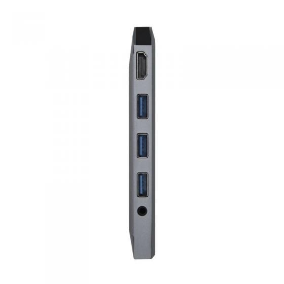 Docking USB Tipo-C Aisens ASUC-9P001-GR/ 1xHDMI 4K/ 3xUSB/ 1xRJ45/ 1xAudio/ 1xLector Tarjetas / 1xUSB Tipo-C PD/ Gris