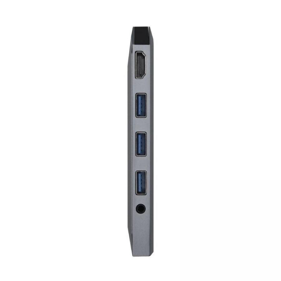 Docking USB Tipo-C Aisens ASUC-9P001-GR/ 1xHDMI 4K/ 3xUSB/ 1xRJ45/ 1xAudio/ 1xLector Tarjetas / 1xUSB Tipo-C PD/ Gris