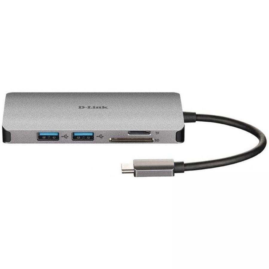 Docking USB Tipo-C D-Link DUB-M810/ 3xUSB/ 1xUSB Tipo-C/ 1xThunderbolt/ 1xHDMI 4K/ 1xRJ45/ 1xLector tarjetas/ Gris