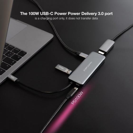 Docking Tipo-C Nanocable 10.16.1006/ 2xUSB/ 1xHDMI 4K/ 2xUSB Tipo-C/ 1xUSB Tipo-C PD/ Gris