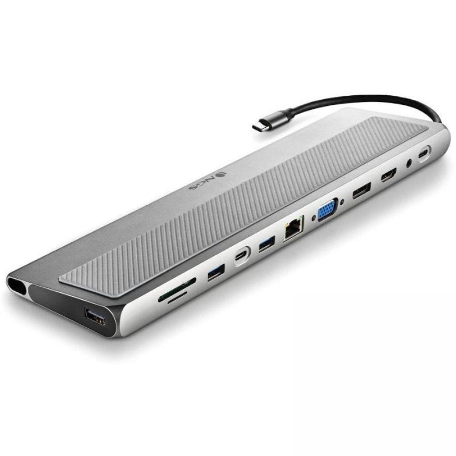 Docking USB Tipo-C NGS WonderDock 12 Pro/ 3xUSB/ 2xHDMI 4K/ 1xVGA/ 1xRJ45/ 1xLector de Tarjetas/ 1xJack 3.5/ 1xUSB Tipo-C PD/ Gr