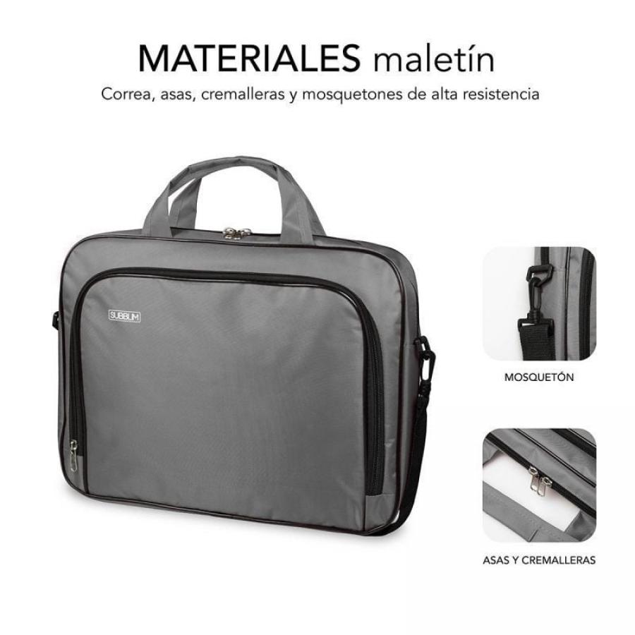 Maletín Subblim Oxford para Portátiles hasta 16'/ Gris