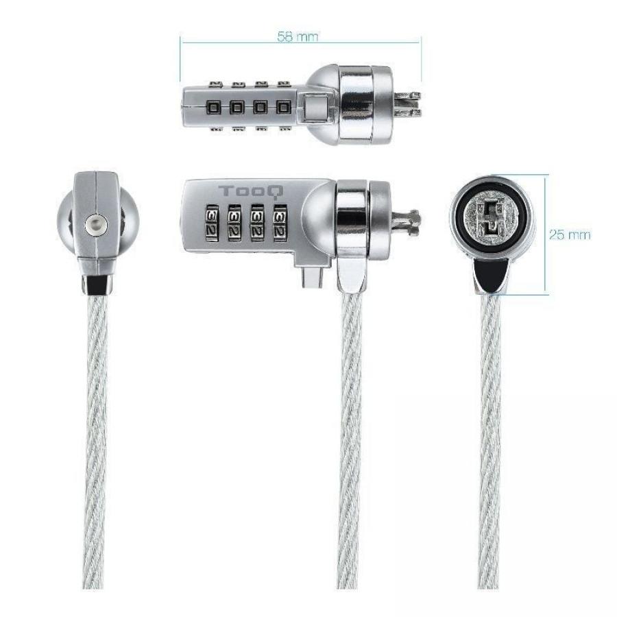 Cable de Seguridad para Portátiles TooQ TQCLKC0015/ 1.5m