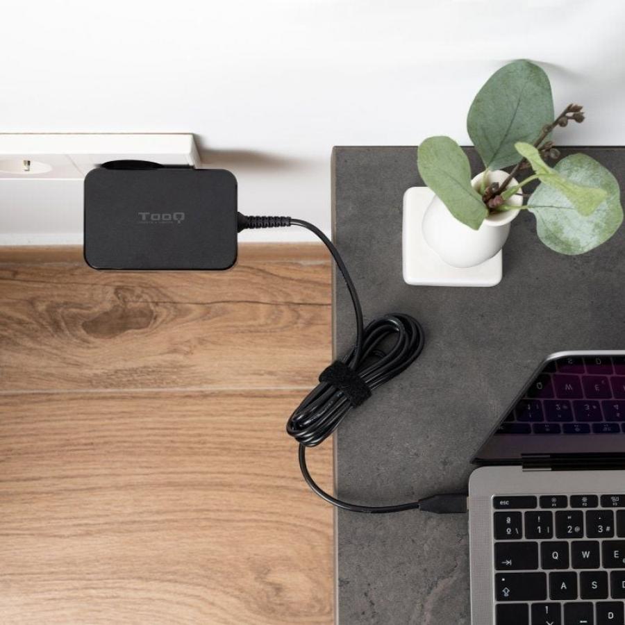 Cargador de Portátil GaN TooQ TQLC-USBCGAN90PD USB Tipo-C/ 90W/ Automático/ Voltaje 5-20V