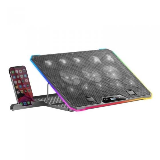 Soporte Refrigerante Mars Gaming MNBC13 para Portátiles hasta 17'/ Iluminación LED
