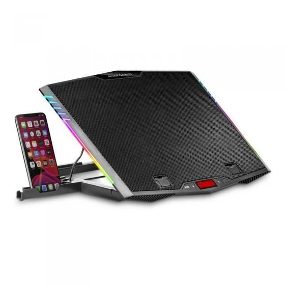 Soporte Refrigerante Mars Gaming MNBC5 para Portátiles hasta 17.3'/ Iluminación LED