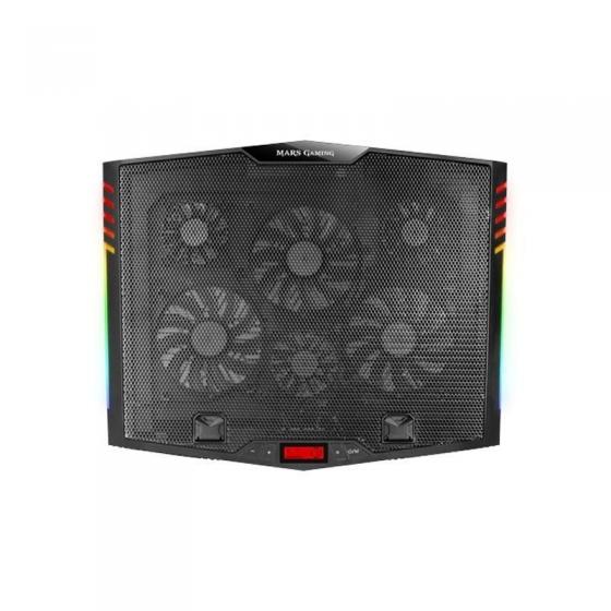 Soporte Refrigerante Mars Gaming MNBC5 para Portátiles hasta 17.3'/ Iluminación LED