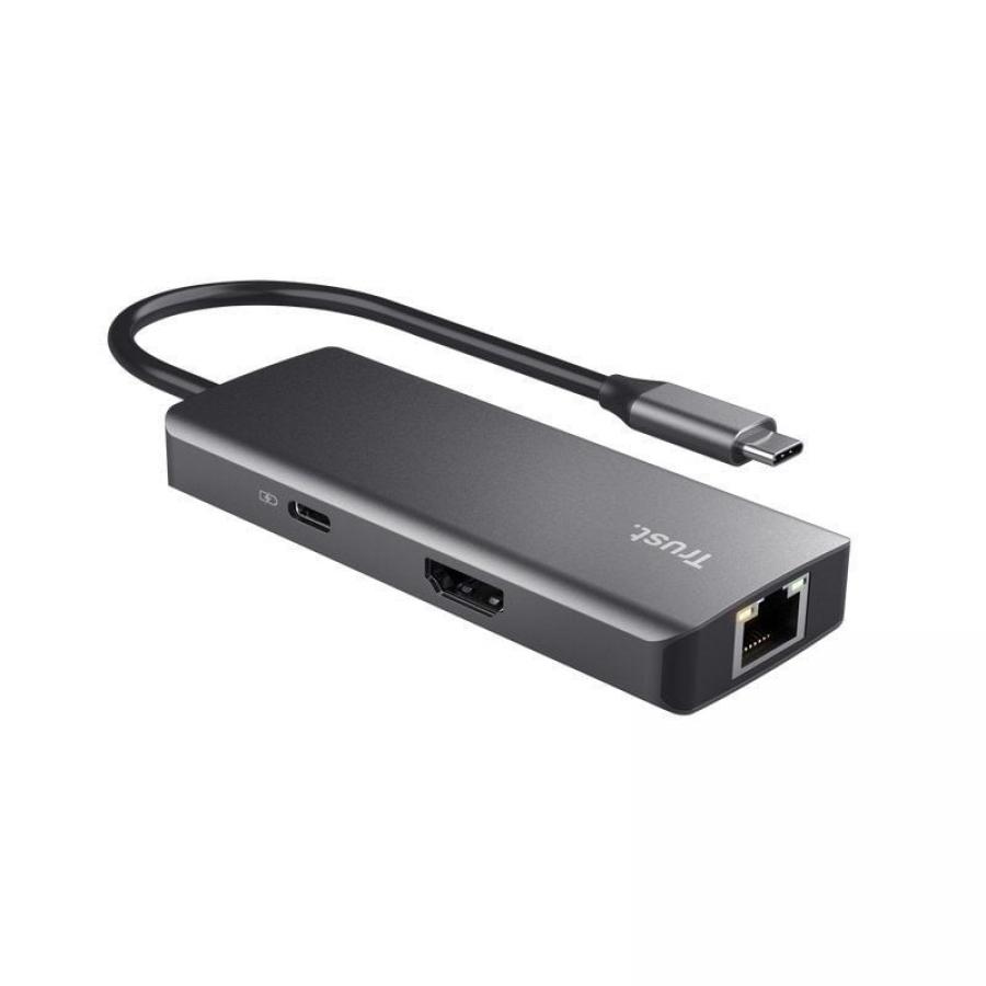 Docking USB Tipo-C Trust Dalyx/ 2xUSB/ 2xUSB Tipo-C/ 1xHDMI 4K/ 1xRJ45/ Gris