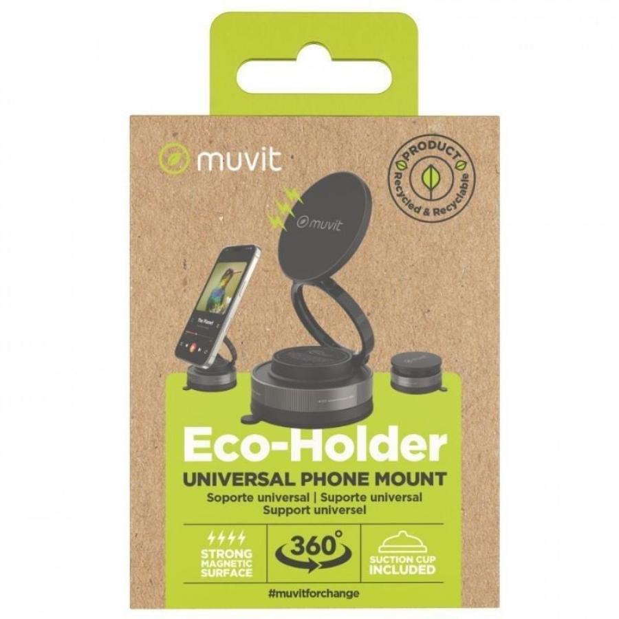 Soporte de Smartphone para Coche Muvit For Change MCCHL0035/ Negro