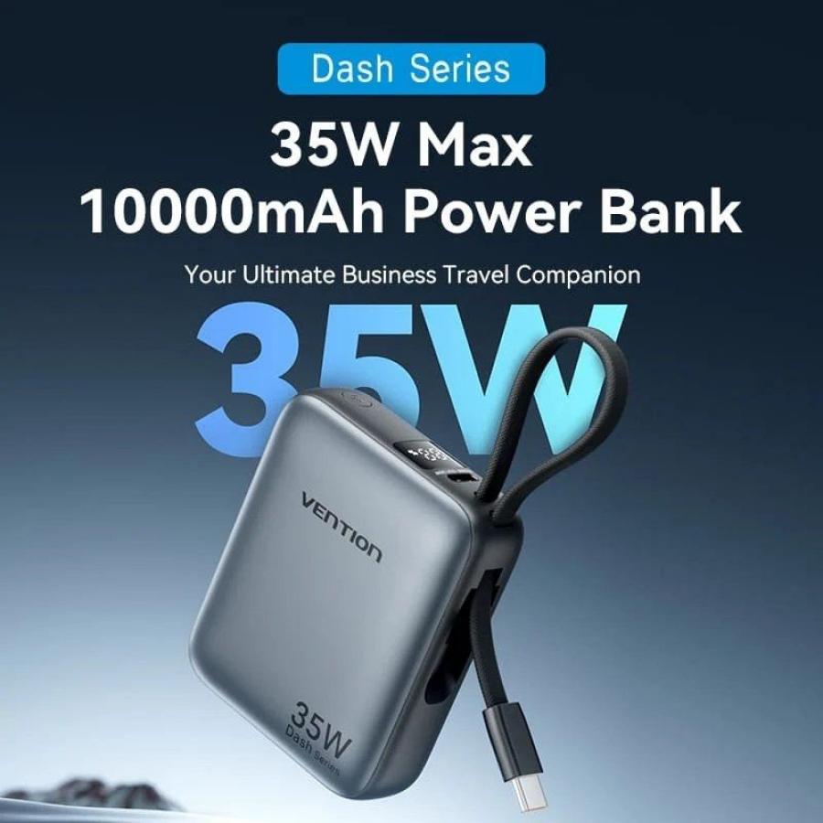 Powerbank 10000mAh Vention FHEN0/ 35W/ Beige/ Incluye Cable USB Tipo-C