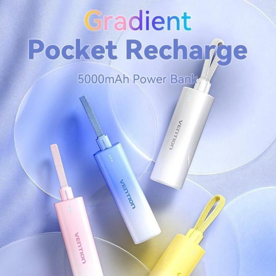 Powerbank 5000mAh Vention FHWR0/ 20W/ Rosa