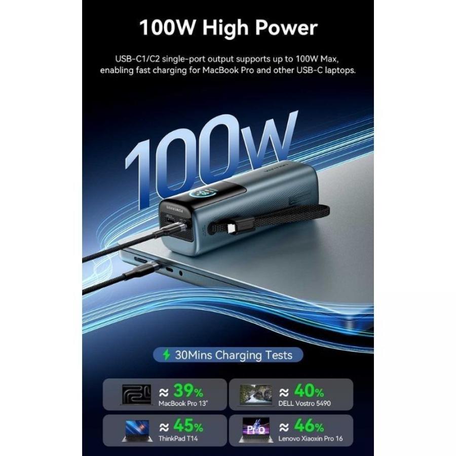 Powerbank 20000mAh Vention FKFH0/ 165W/ Gris/ Incluye Cable USB Tipo-C