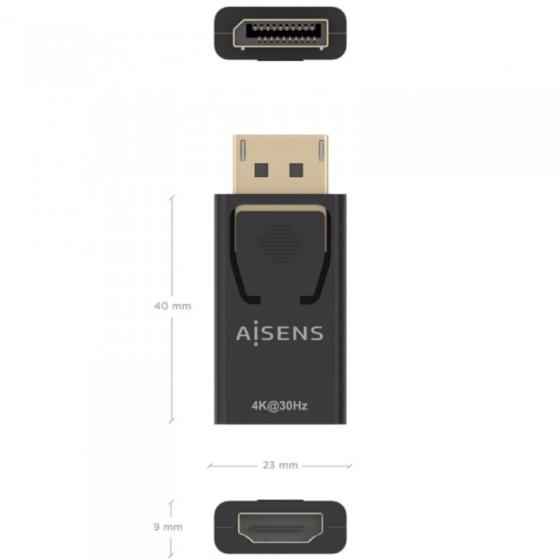 Conversor Aisens A125-0949/ DisplayPort Macho - HDMI Hembra/ Negro