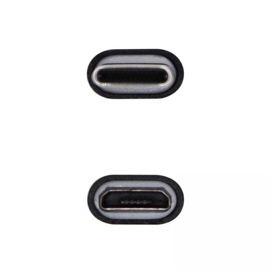 Adaptador USB 2.0 Tipo-C Aisens A108-0414/ USB Tipo-C Macho - Micro USB Hembra