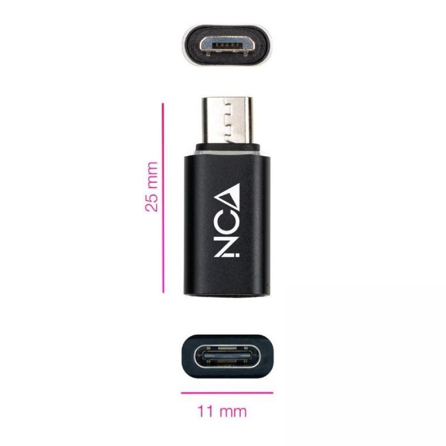 Adaptador Nanocable 10.02.0014/ MicroUSB Macho - USB Tipo-C Hembra