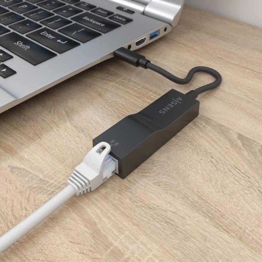 Adaptador USB Tipo-C - RJ45 Aisens A106-0765/ 1000Mbps