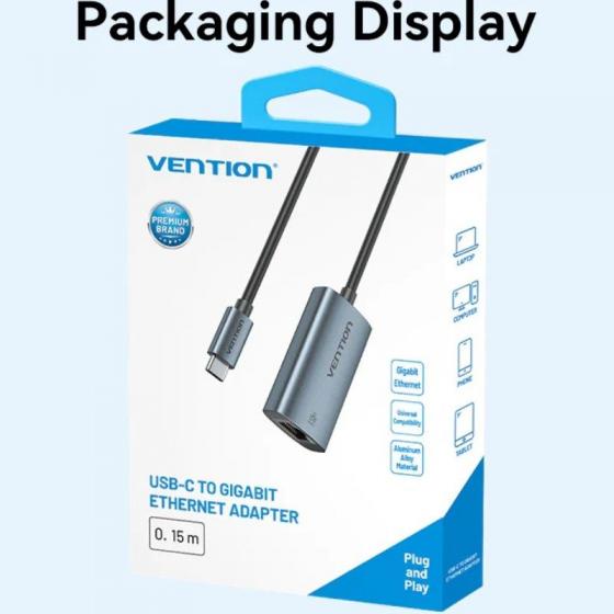 Adaptador USB Tipo-C - RJ45 Vention CFPHB/ 1000Mbps