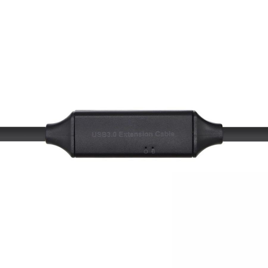Cable Alargador USB 3.0 con Amplificador Aisens A105-0408/ USB Macho - USB Hembra/ Hasta 9W/ 625Mbps/ 10m/ Negro