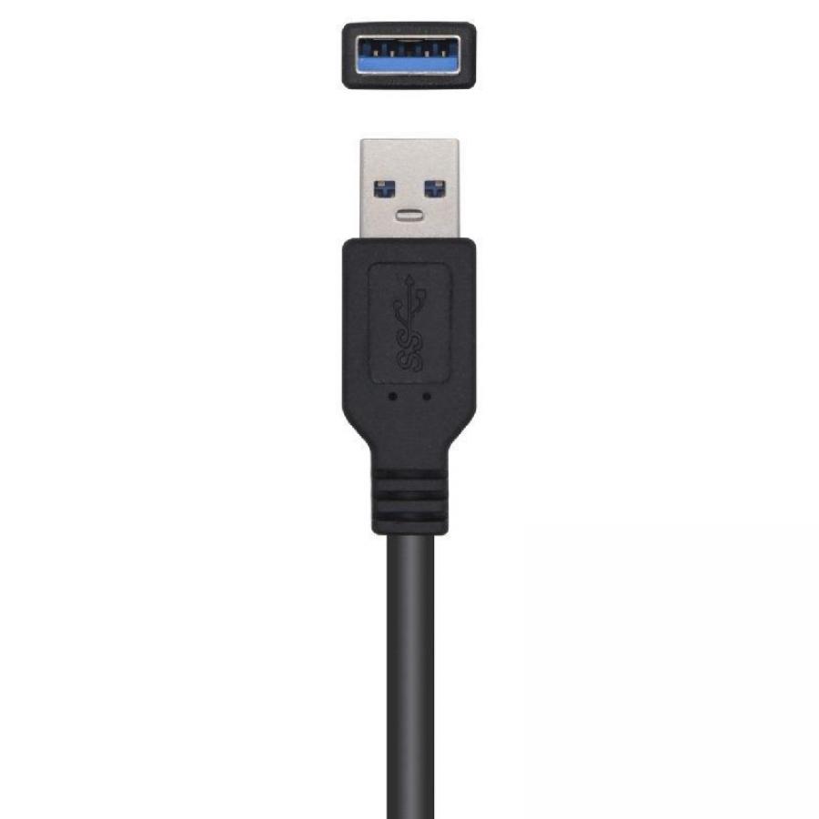 Cable Alargador USB 3.0 con Amplificador Aisens A105-0525/ USB Macho - USB Hembra/ Hasta 9W/ 625Mbps/ 5m/ Negro