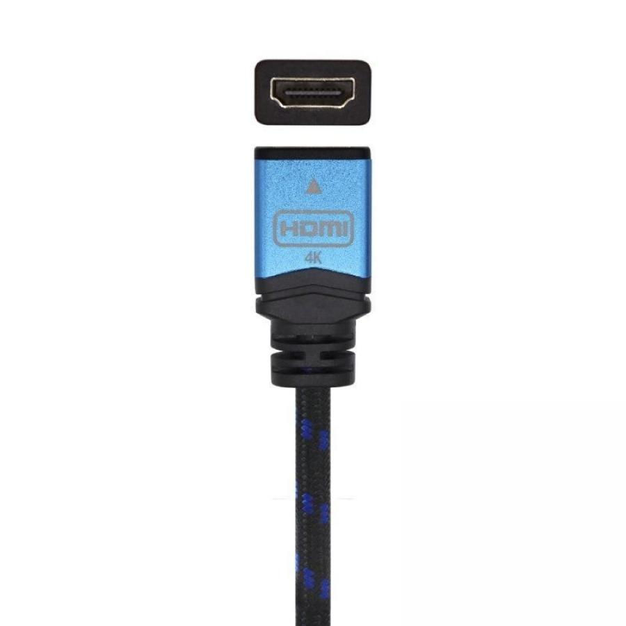 Cable Alargador HDMI Aisens A120-0454/ HDMI Macho - HDMI Hembra/ 3m/ Negro/ Azul