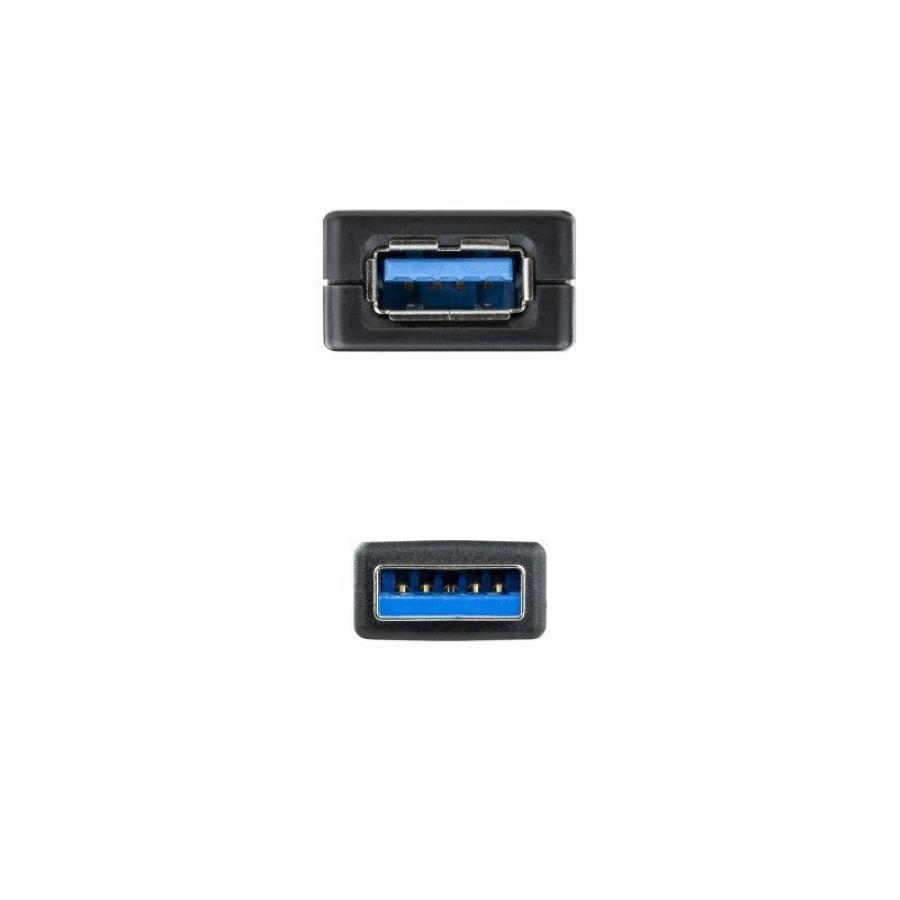 Cable Alargador USB 3.0 con Amplificador Nanocable 10.01.0311/ USB Macho - USB Hembra/ 5m/ Negro
