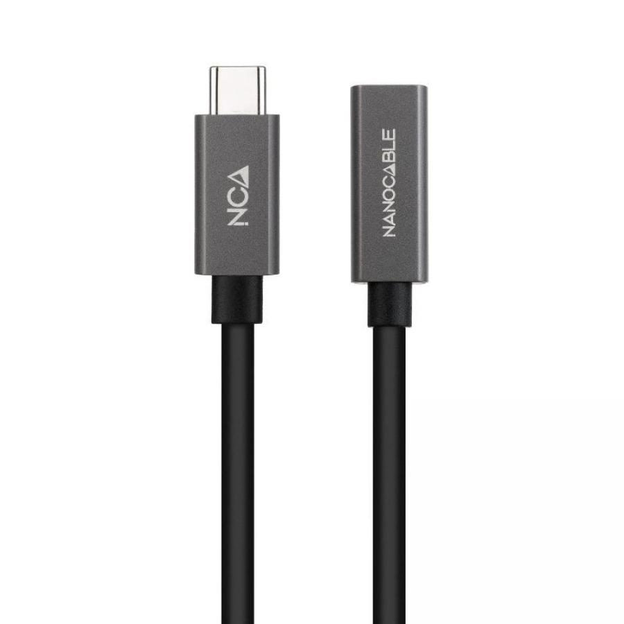 Cable Alargador USB 3.2 Nanocable 10.01.4402/ USB Tipo-C Macho - USB Tipo-C Hembra/ 2m/ Negro