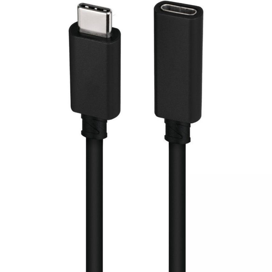 Cable Alargador USB Tipo-C 3.2 Nanocable 10.01.4500/ USB Tipo-C Macho - USB Tipo-C Hembra/ 50cm/ Negro