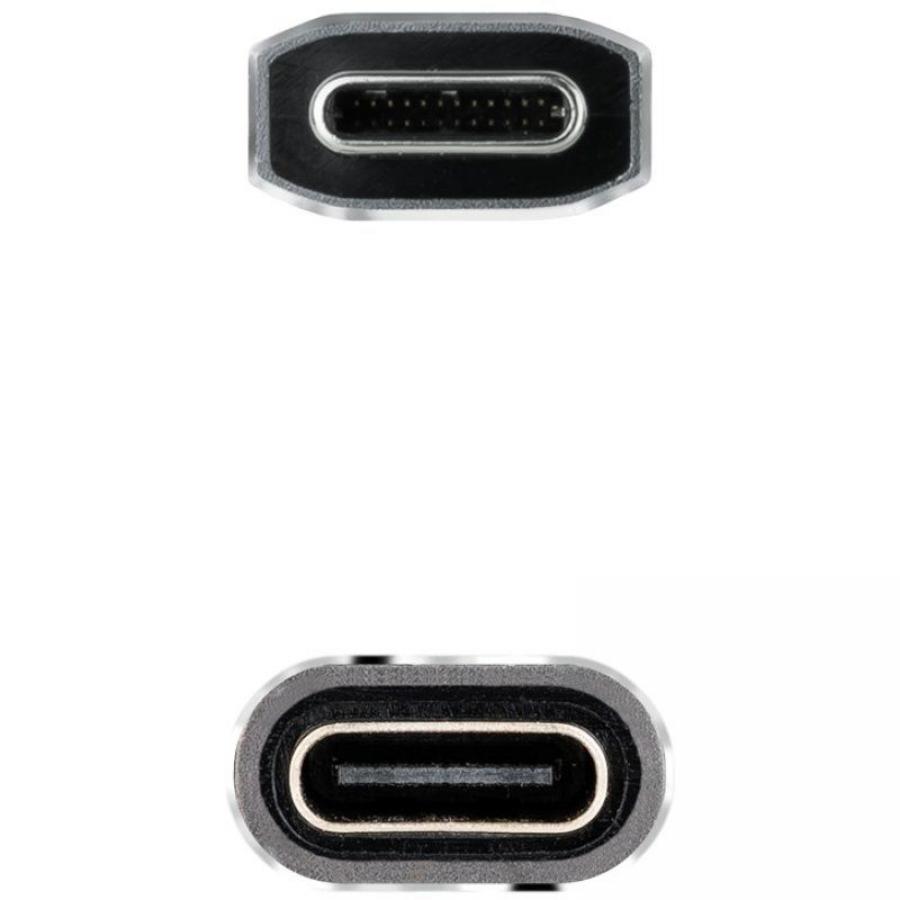Cable Alargador USB Tipo-C 3.2 Nanocable 10.01.4501-COMB/ USB Tipo-C Macho - USB Tipo-C Hembra/ 1m/ Negro