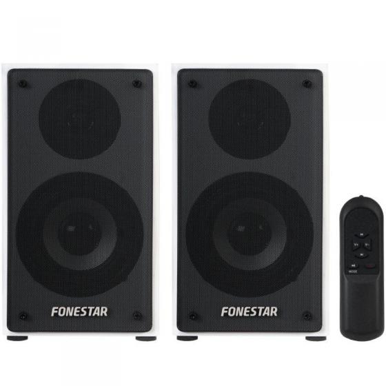 ALTAVOCES ACTIVOS 2.0 FONESTAR CLASS-220B BLANCOS - 2*RMS/45W - 60-20000HZ - ENTRADAS 2*LÍNEA AUX/2*RCA - RECEPTOR BT 5.0 - MAND