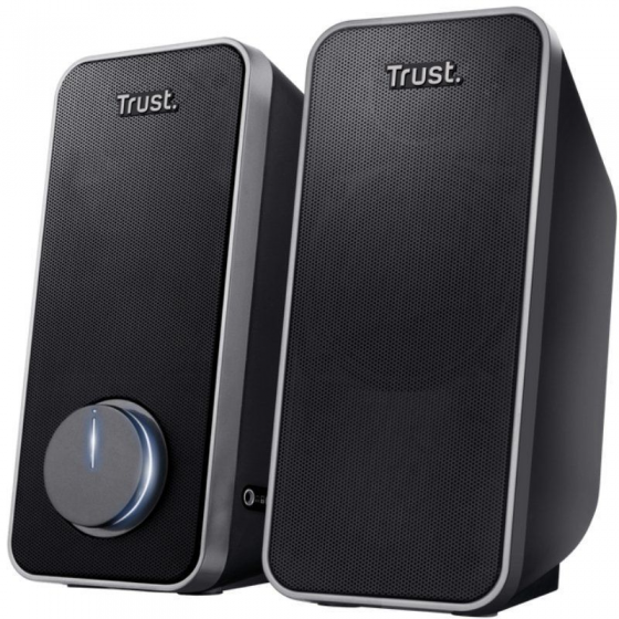 ALTAVOCES 2.0 TRUST ARYS - 14W RMS - CONTROL DE VOLUMEN - CONEXIÓN AURICULARES - ENTRADA DE LÍNEA - ALIMENTACIÓN USB - COLOR NEG