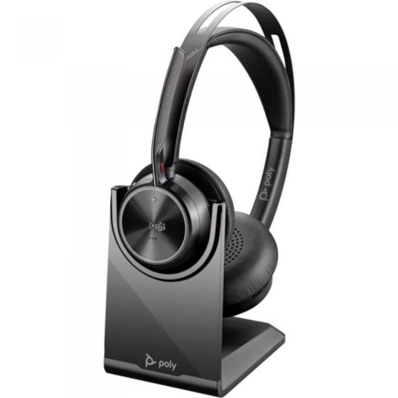 Auriculares Inalámbricos Poly Voyager Focus 2 Microsoft Teams + Adaptador USB-C-A + Soporte de Carga/ con Micrófono/ Bluetooth/ 