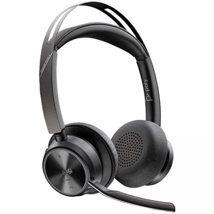 Auriculares Inalámbricos Poly Voyager Focus 2 Microsoft Teams + Adaptador USB-C-A + Soporte de Carga/ con Micrófono/ Bluetooth/ 