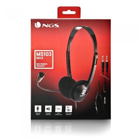 Auriculares NGS MS103 MAX/ con Micrófono/ Jack 3.5/ Negros