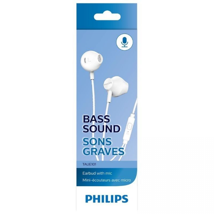 Auriculares Intrauditivos Philips TAUE101/ con Micrófono/ Jack 3.5/ Blancos