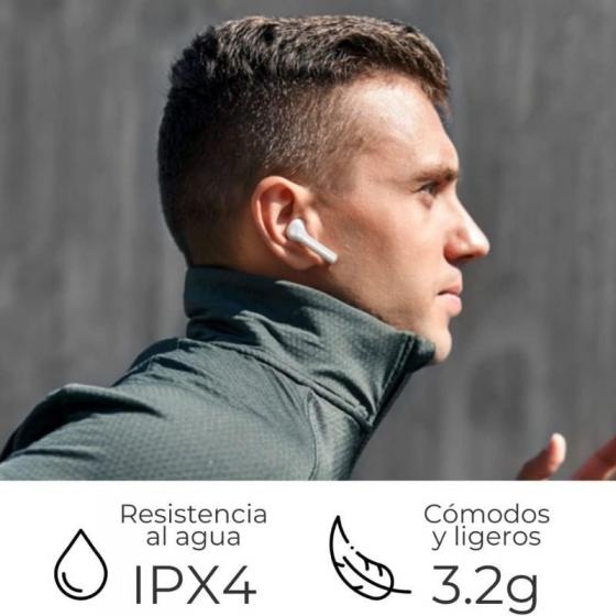 Auriculares Bluetooth ZTE Buds 2 con estuche de carga/ Autonomía 5h/ Blancos