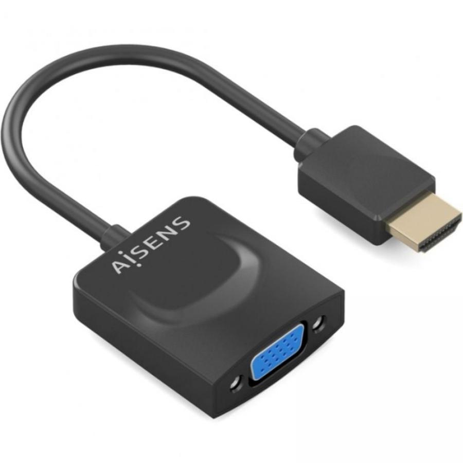 Conversor Aisens A122-0947/ HDMI Macho - SVGA Hembra/ 15cm/ Negro