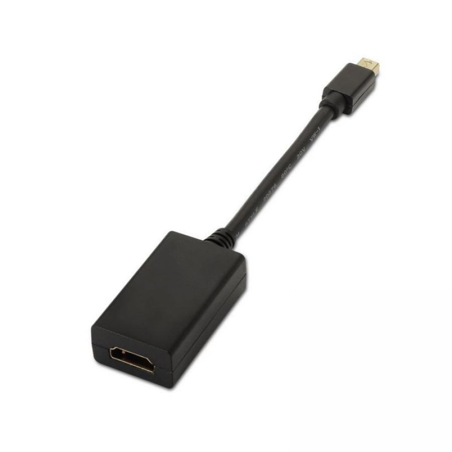 Conversor Aisens A125-0137/ Mini DisplayPort Macho - HDMI Hembra/ 15cm/ Negro