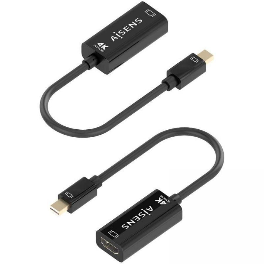 Conversor Aisens A125-0904/ Mini DisplayPort Macho - HDMI Hembra/ 15cm/ Negro