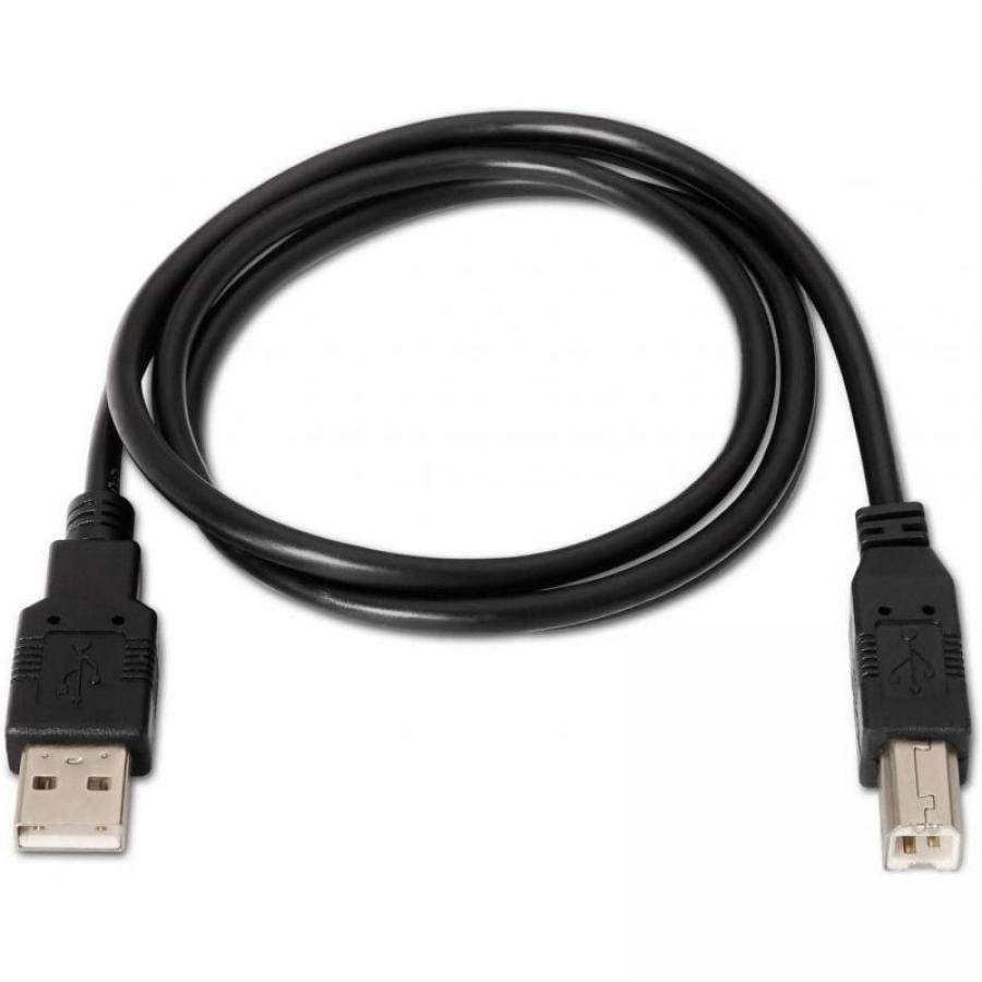 Cable USB 2.0 Impresora Aisens A101-0007/ USB Tipo-B Macho - USB Macho/ 3m/ Negro