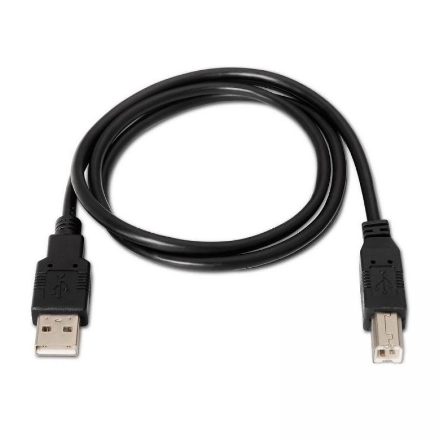 Cable USB 2.0 Impresora Aisens A101-0008/ USB Tipo-B Macho - USB Macho/ 4.5m/ Negro