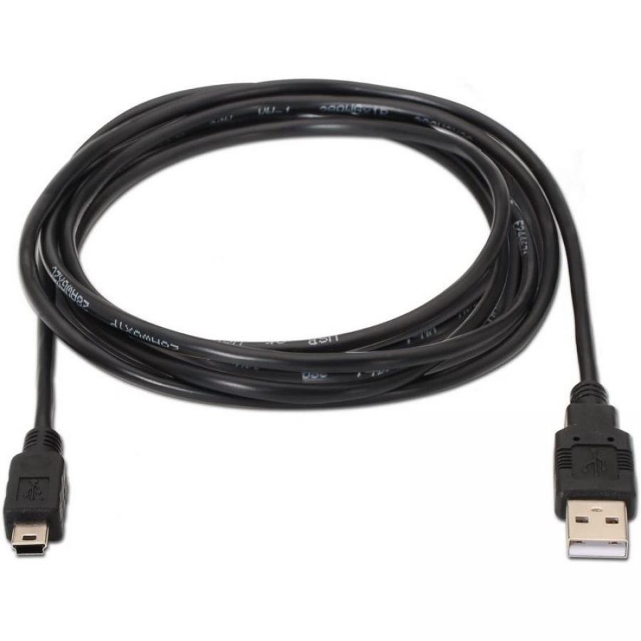 Cable USB 2.0 Aisens A101-0024/ USB Macho - MiniUSB Macho/ 1m/ Negro