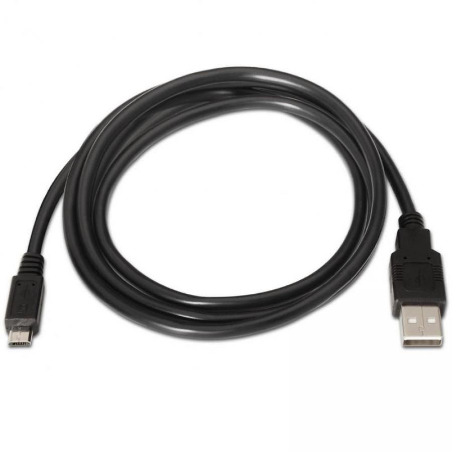 Cable USB 2.0 Aisens A101-0029/ USB Macho - MicroUSB Macho/ 3m/ Negro