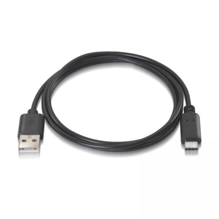 Cable USB 2.0 Tipo-C Aisens A107-0052/ USB Tipo-C Macho - USB Macho/ 480Mbps/ 2m/ Negro