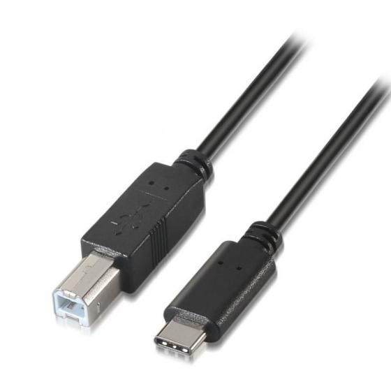Cable USB 2.0 Impresora Aisens A107-0053 USB Tipo-C Macho - USB Macho 1m Negro